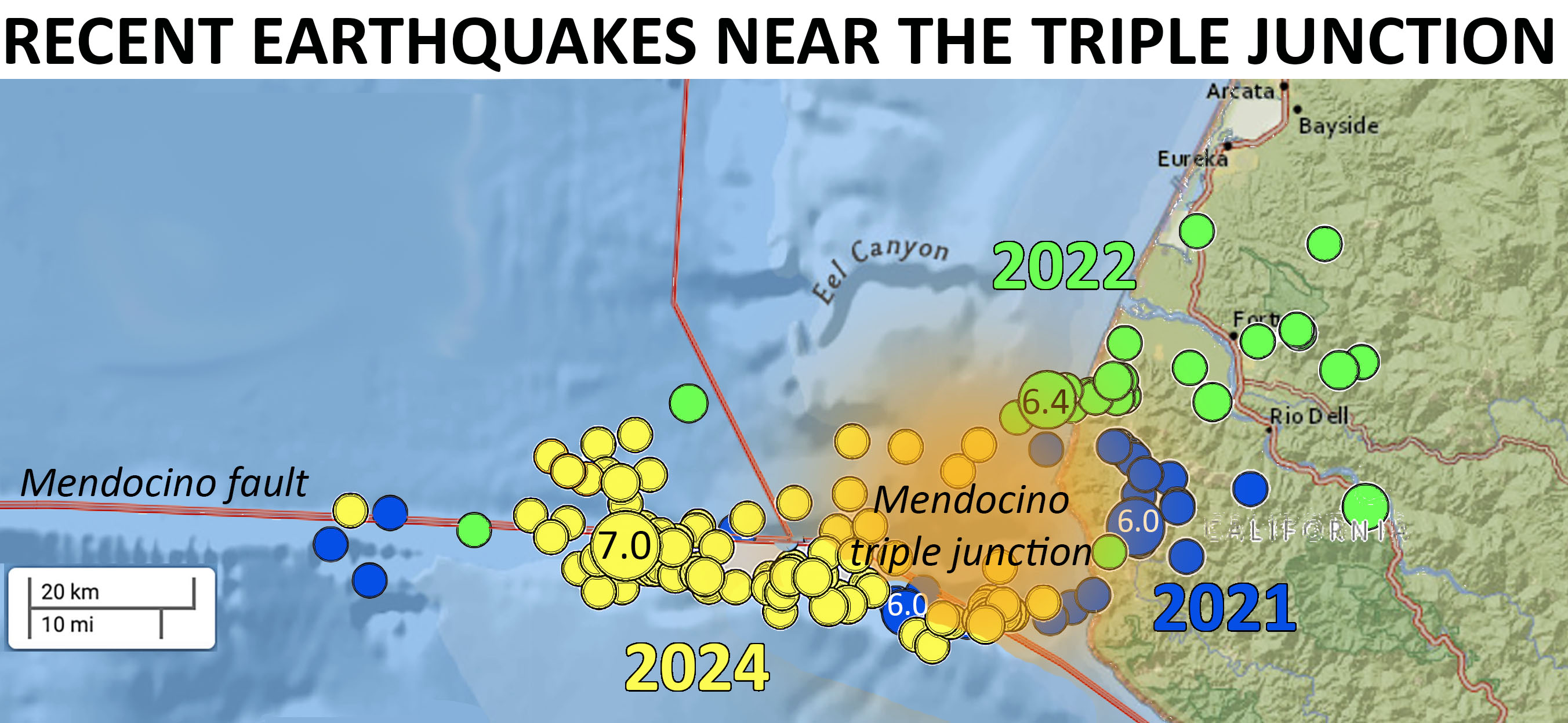 Recent Earthquakes Near the Mendocino Triple Junction