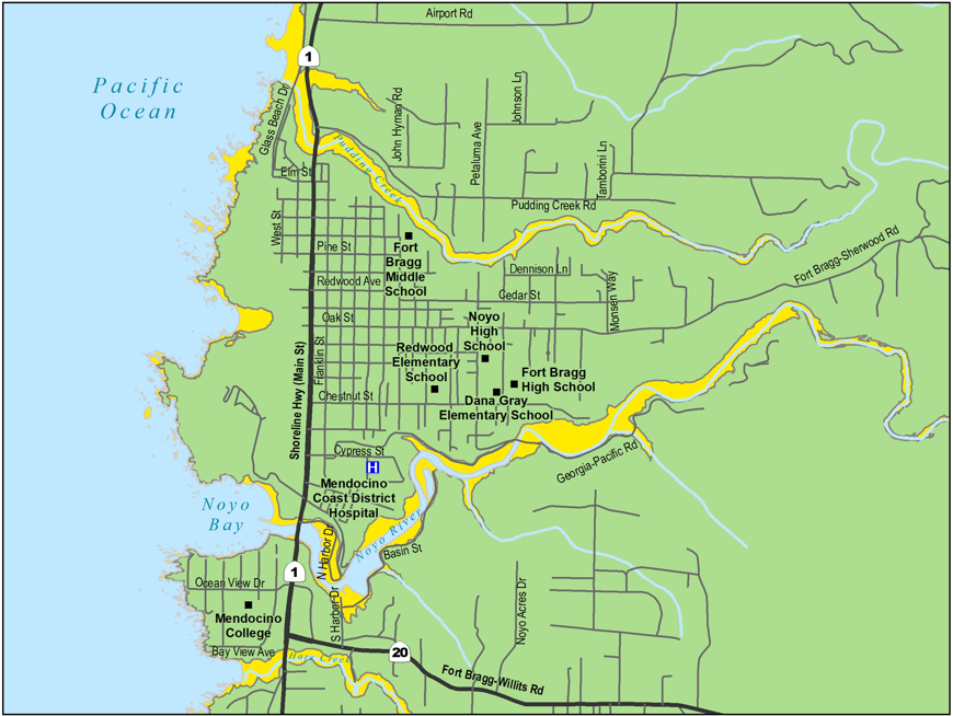 Fort Bragg Tsunami Evacuation Map