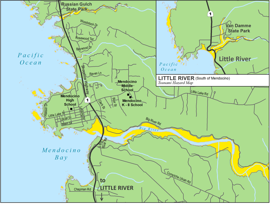 Mendocino Tsunami Evacuation Map