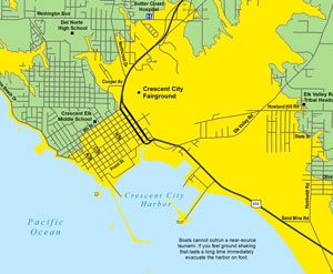 Crescent City Tsunami Map