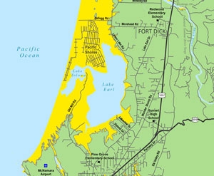 Fort Dick Tsunami Map