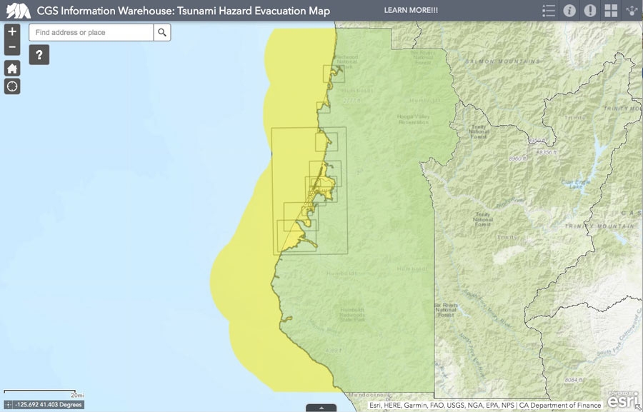 Map of Humboldt county