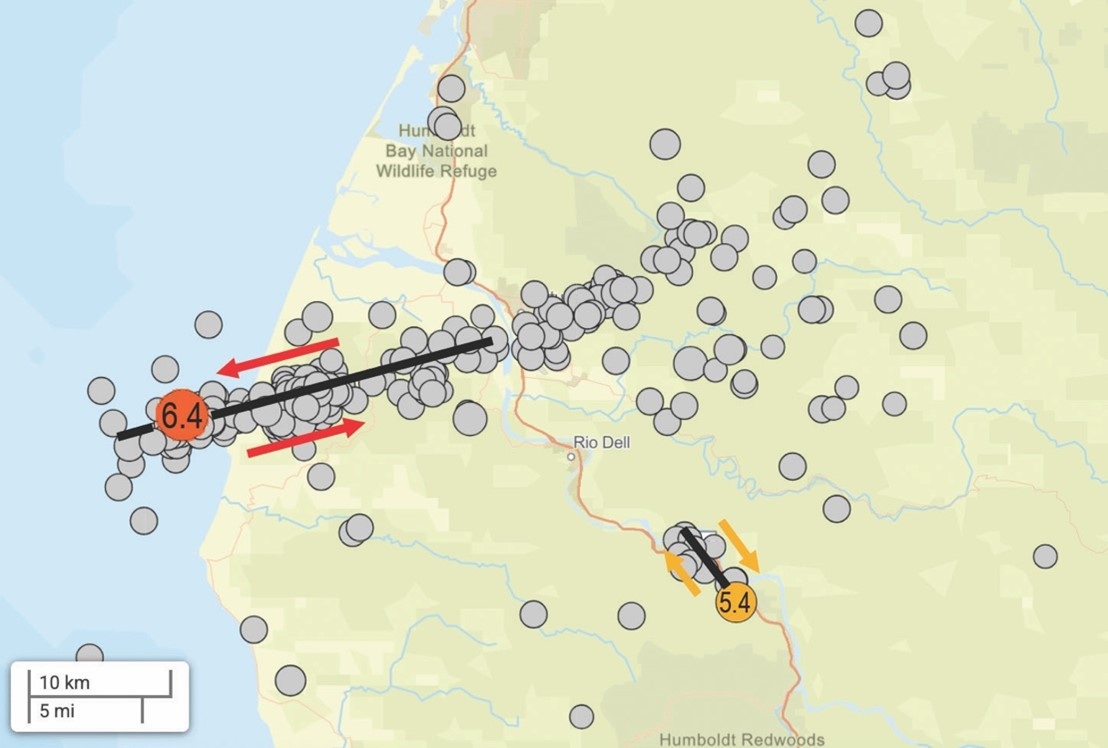Epicenter map of Dec 20 2022 earthquake and aftershocks