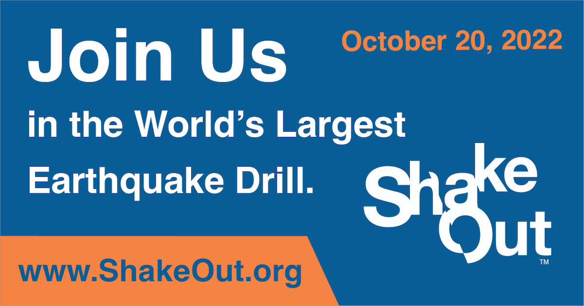 Join us in the world's largest earthquake drill October 20, 2022