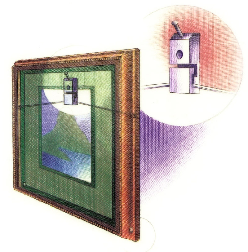 illustration of a special earthquake wall hanger