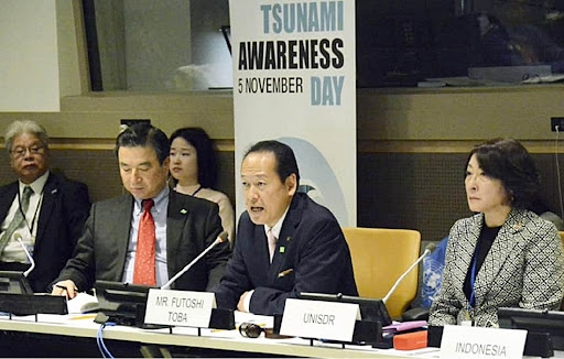 Mayor Toba from Japan addressing the United Nations