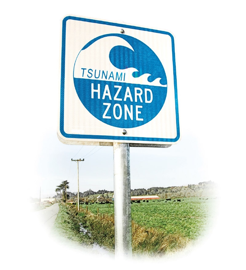 tsunami zone sign