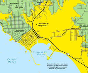Crescent city tsunami zone map
